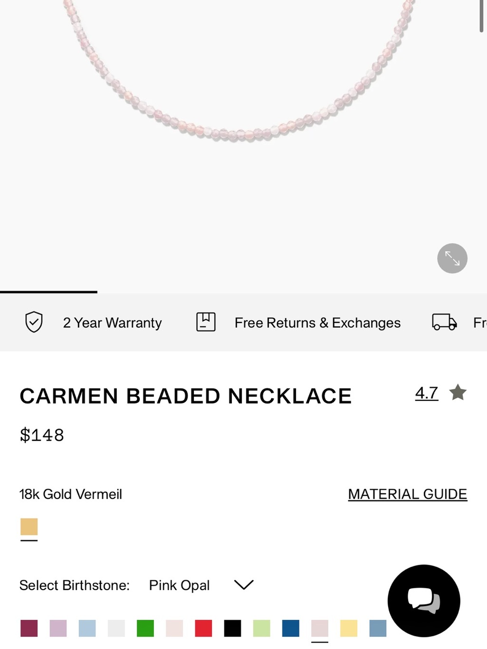 Carmen Pink Beaded Necklace